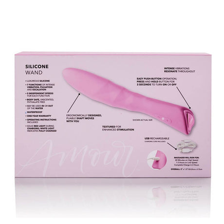 Jopen Amour 7 Function - 5 Speed Silicone Usb Rechargeable Wand Vibrator Sex Toy - Save 40%