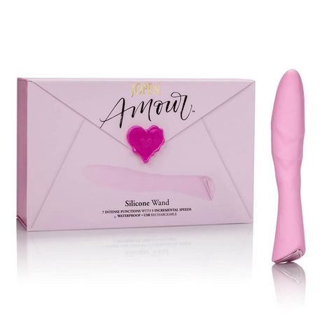 Jopen Amour 7 Function - 5 Speed Silicone Usb Rechargeable Wand Vibrator Sex Toy - Save 40%