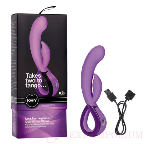 Jopen Leia Rechargeable Dual Action Wand Purple - Save 30% - Jopen - Fast Shipping - Vibrator United Kingdom Stoke-on-trent