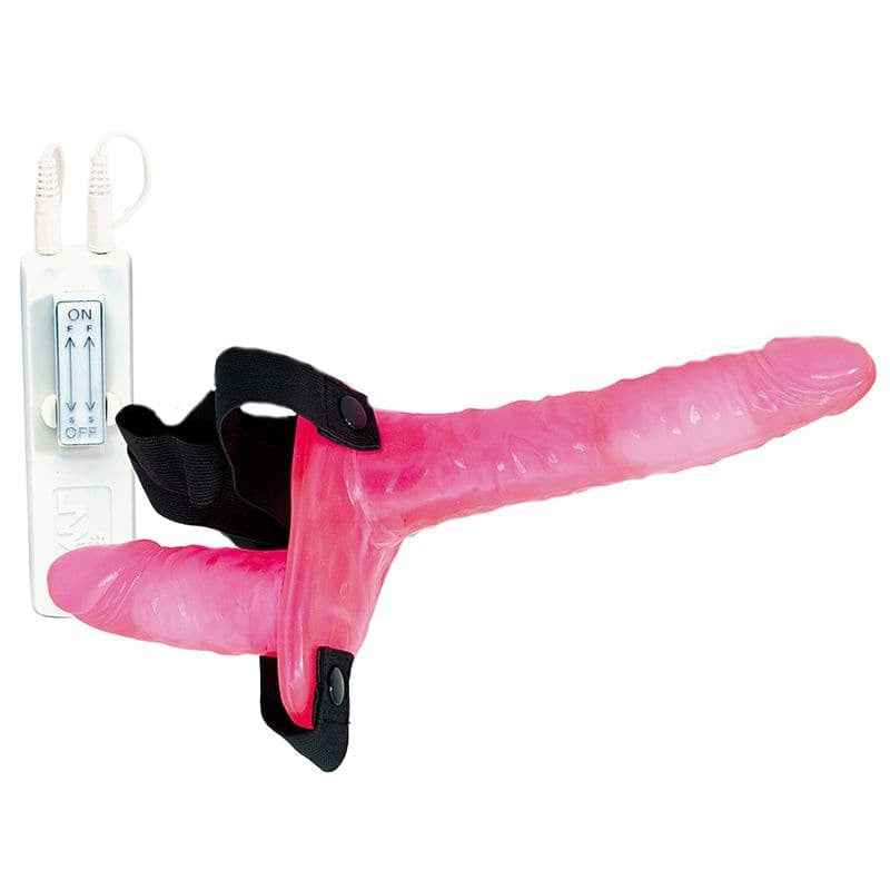 Joyride Pink Duo Penis duplo pênis vibrando a cinta de vibrador