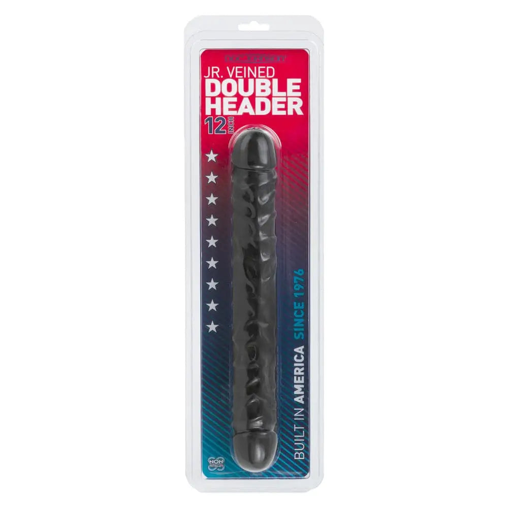 Jr Veined Double Header 12 Inch Bender Dong Black - Save 30% - Fast Shipping - Dildo United Kingdom Stoke-on-trent