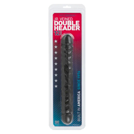 Jr Veined Double Header 12 Inch Bender Dong Black - Save 30% - Fast Shipping - Dildo United Kingdom Stoke-on-trent