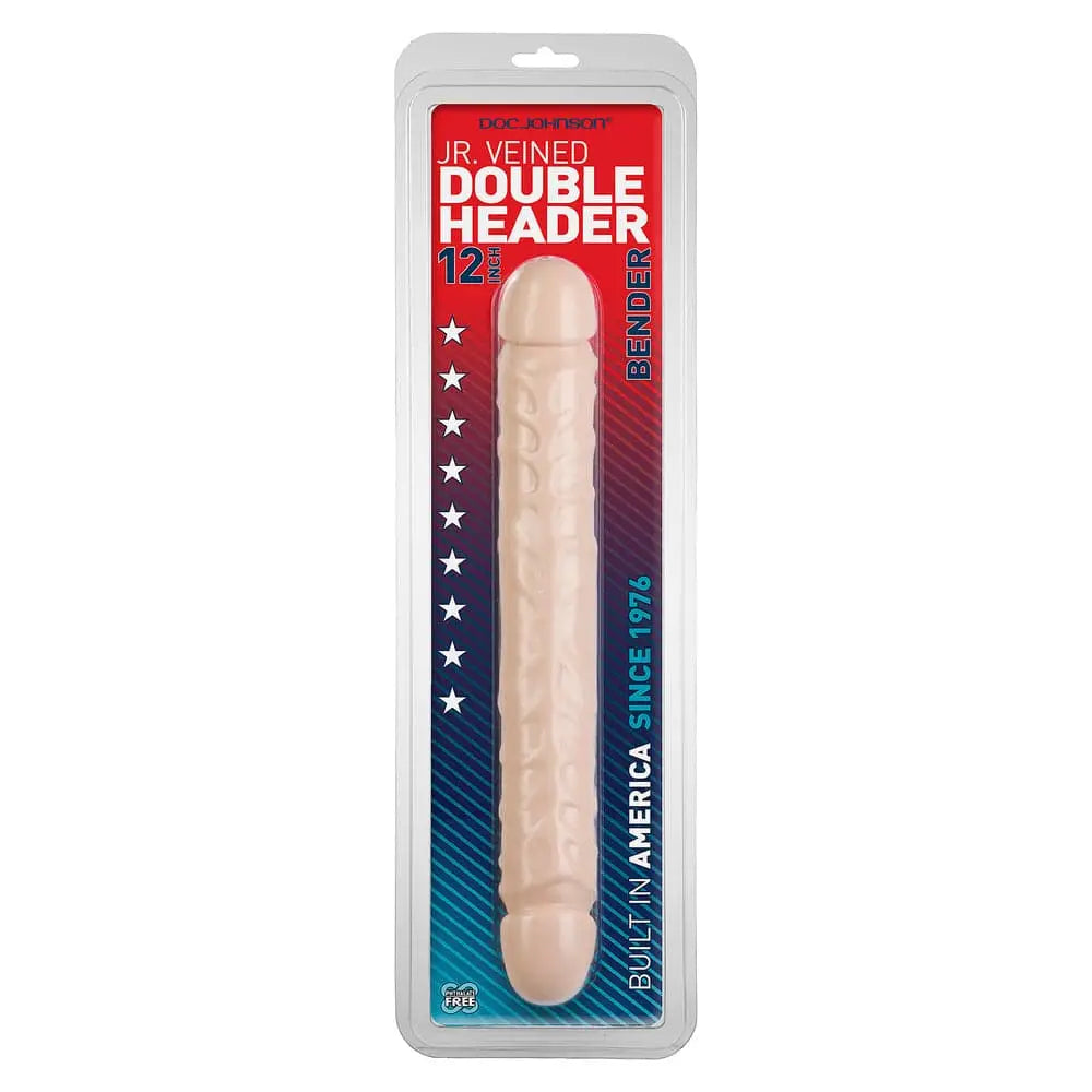 Jr Veined Double Header 12 Inch Bender Dong - Save 30% - Fast Shipping - Dildo United Kingdom Stoke-on-trent