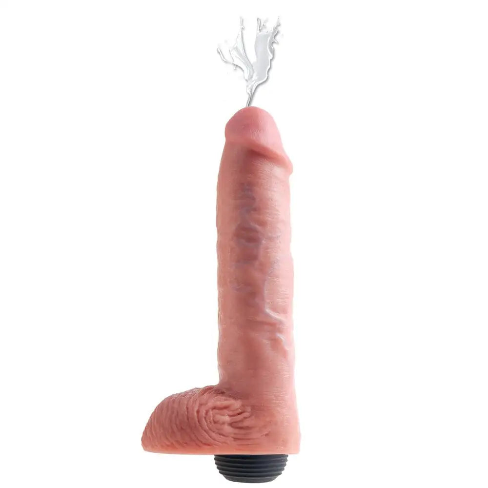 King Cock 11 Inch Squirting with Balls Flesh - Save 30% - with - Fast Shipping - Dildo United Kingdom Stoke-on-trent