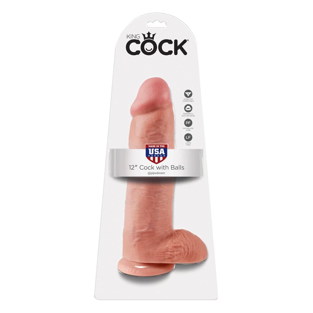 King Cock 12 Inch Dildo with Balls - Save 30%