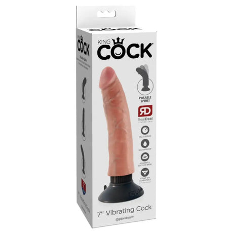 King Cock 7inch Vibrating - Light - Save 25% - 7inch - Fast Shipping - Dildo United Kingdom Stoke-on-trent