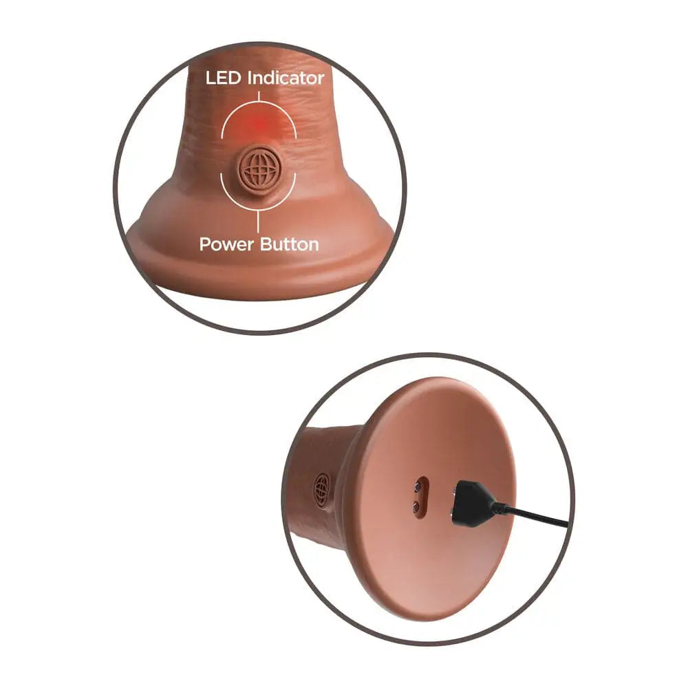 King Cock Elite 6 Inch Dual Density Vibrating Flesh Brown - Save 30% - Fast - Dildo United Kingdom Stoke-on-trent
