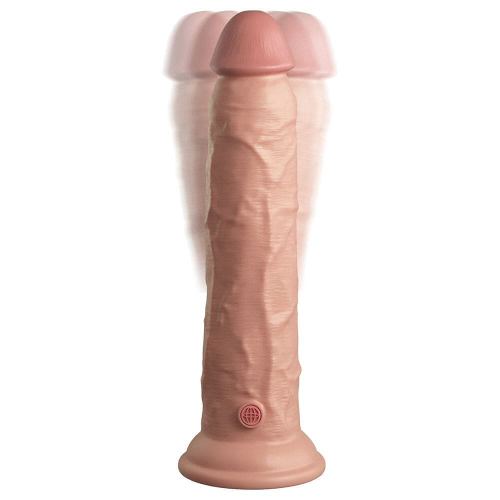 King Cock Elite 9 Inch Dual Density Vibrating Flesh Pink - Save 30% - Dildo