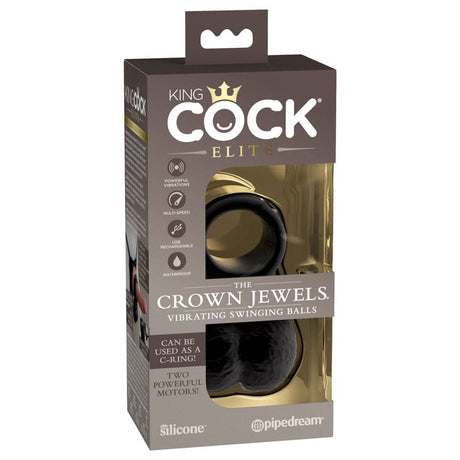 King Cock the Crown Jewels Weighted Swinging Vibrating Balls - Save 30% - Sale