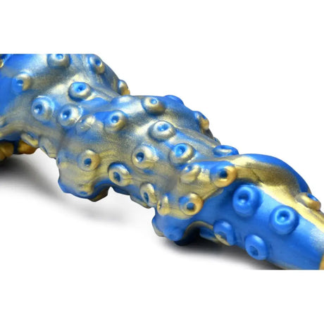 Kraken Tentacled Silicone Dildo Blue Gold - Save 25% - Fast Shipping - United Kingdom Stoke-on-trent
