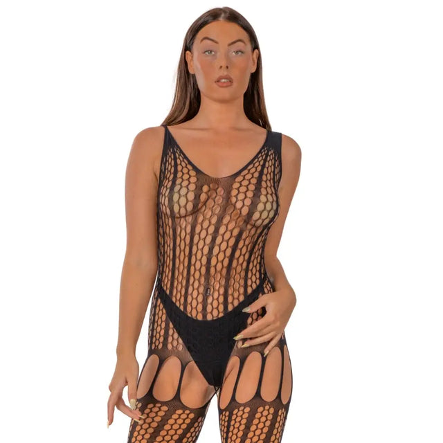 Lace by Lj Crochet Bodystocking with Up Back Black - Save 25% - Sale United Kingdom Stoke-on-trent