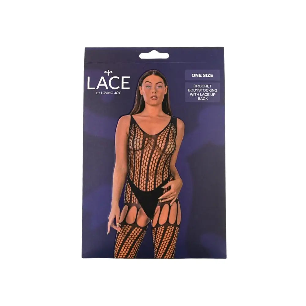 Lace by Lj Crochet Bodystocking with Up Back Black - Save 25% - Sale United Kingdom Stoke-on-trent