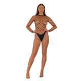 Lace by Lj Fence Net Long Sleeved Thong Bodysuit Black - Save 15% - Sale United Kingdom Stoke-on-trent