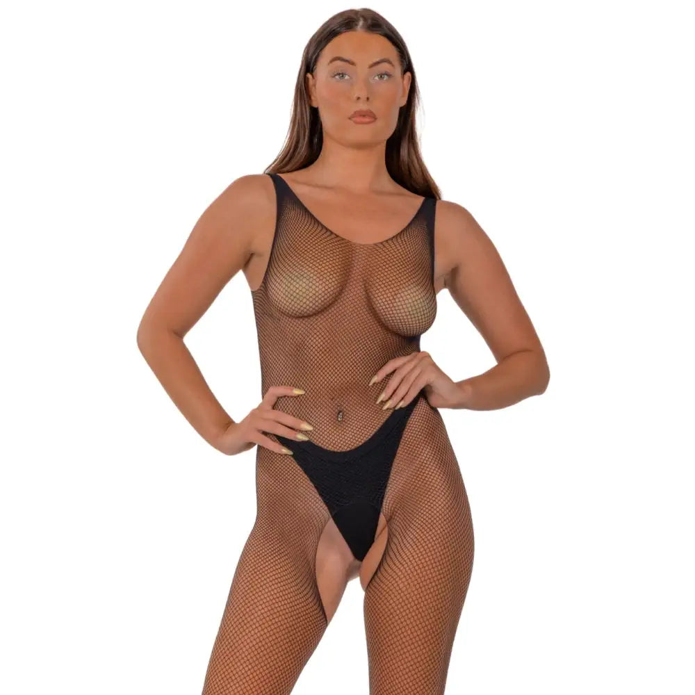 Lace by Lj Fishnet Crotchless Bodystocking Black - Save 10% - Sale United Kingdom Stoke-on-trent