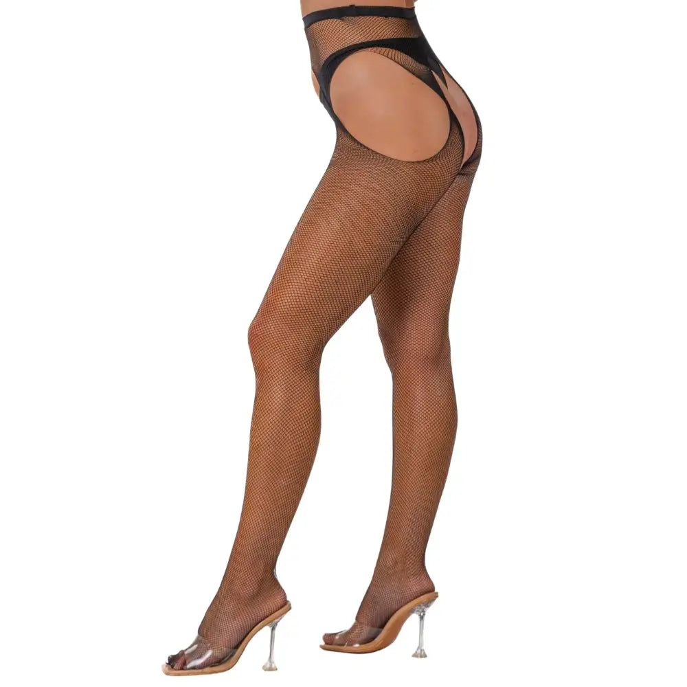 Lace by Lj Fishnet Crotchless Pantyhose Black - Save 35% - Sale United Kingdom Stoke-on-trent