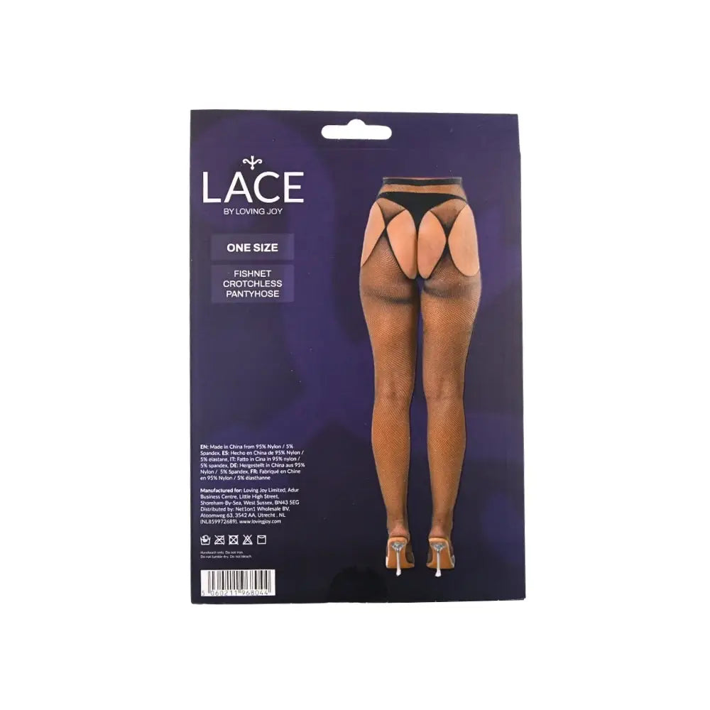 Lace by Lj Fishnet Crotchless Pantyhose Black - Save 35% - Sale United Kingdom Stoke-on-trent