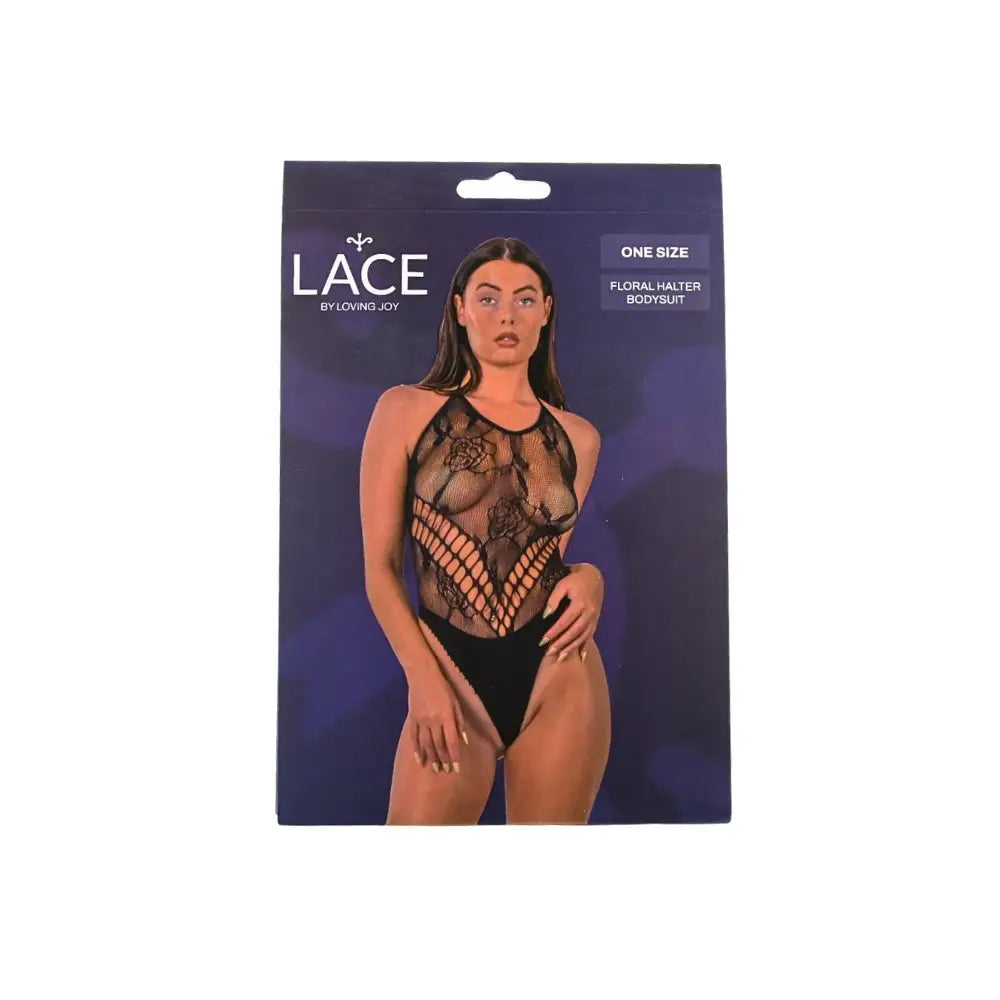 Lace by Lj Floral Halter Bodysuit Black - Save 25% - Sale United Kingdom Stoke-on-trent