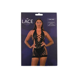 Lace by Lj Halter Neck Dress with Faux Up Front Black - Save 15% - Sale United Kingdom Stoke-on-trent
