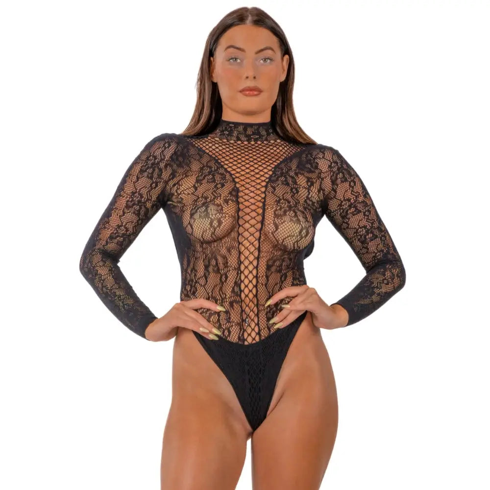 Lace by Lj High Neck Bodysuit Black - Save 20% - Sale United Kingdom Stoke-on-trent