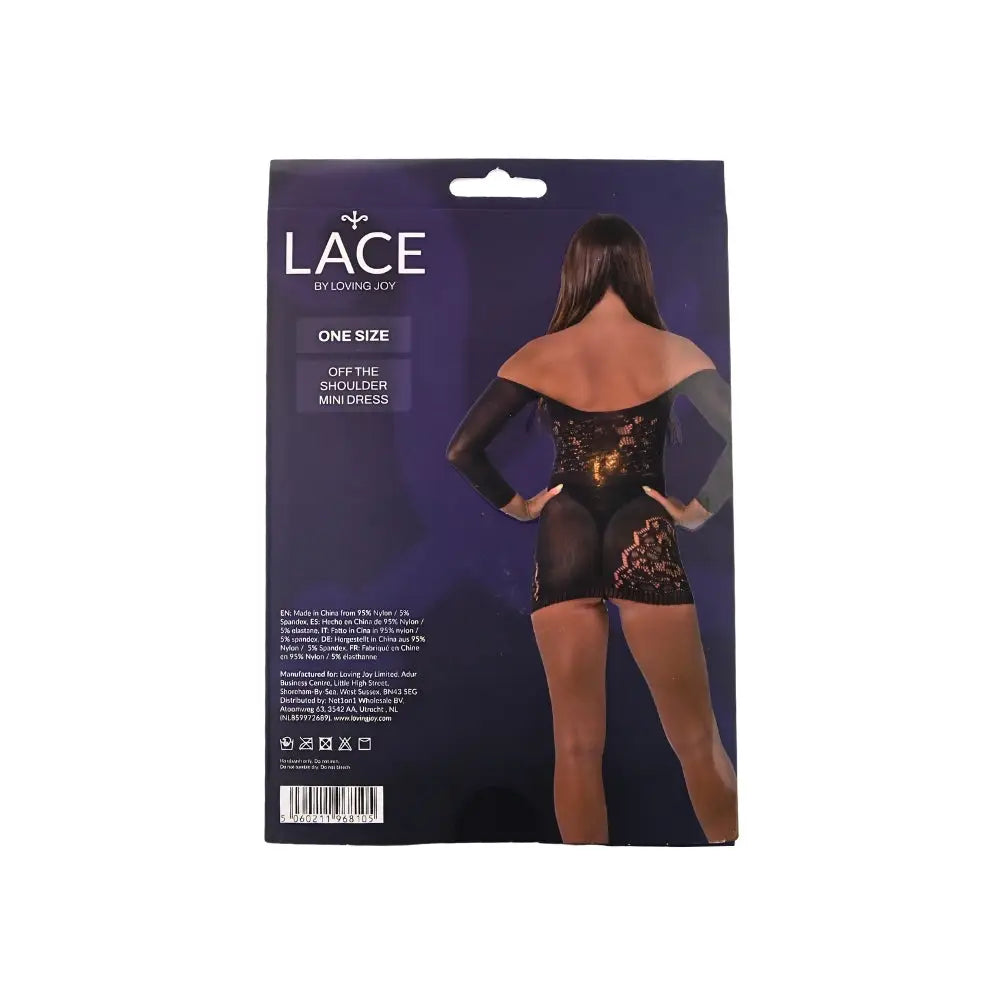 Lace by Lj off the Shoulder Mini Dress Black - Save 25% - Sale United Kingdom Stoke-on-trent