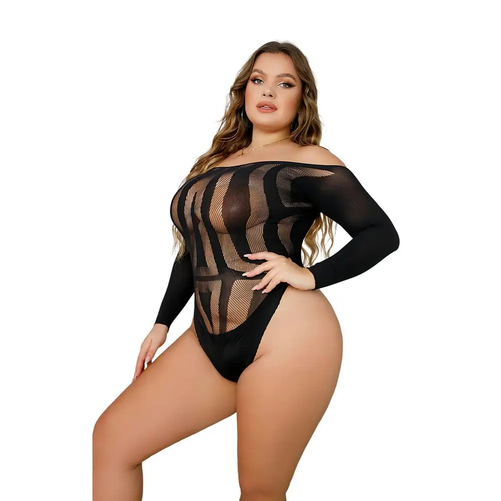 Lace by Lj Plus Size Long Sleeved Cut out Back Bodysuit - Save 15% - Sale United Kingdom Stoke-on-trent