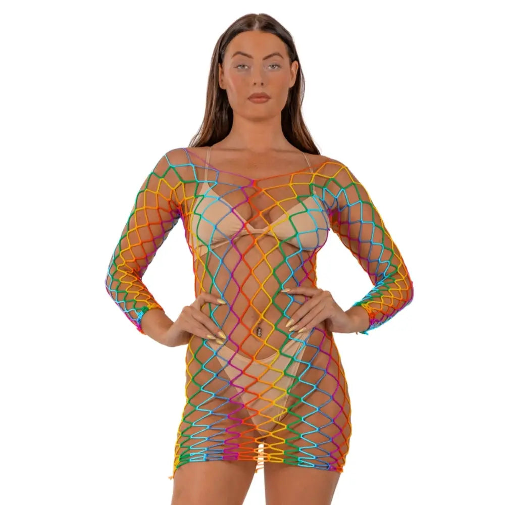 Lace by Lj Rainbow Long Sleeved Mini Dress - Save 15% - Sale United Kingdom Stoke-on-trent