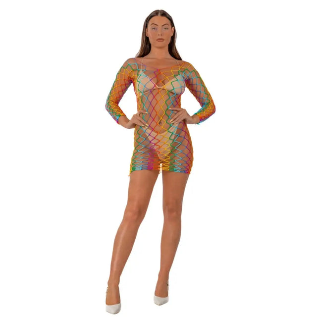 Lace by Lj Rainbow Long Sleeved Mini Dress - Save 15% - Sale United Kingdom Stoke-on-trent