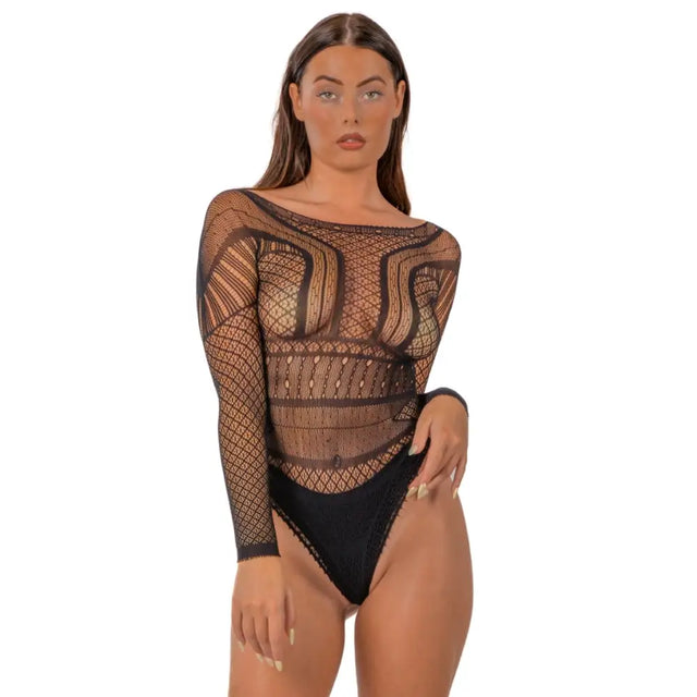 Lace by Lj Seamless Long Sleeved Bodysuit Black - Save 25% - Sale United Kingdom Stoke-on-trent