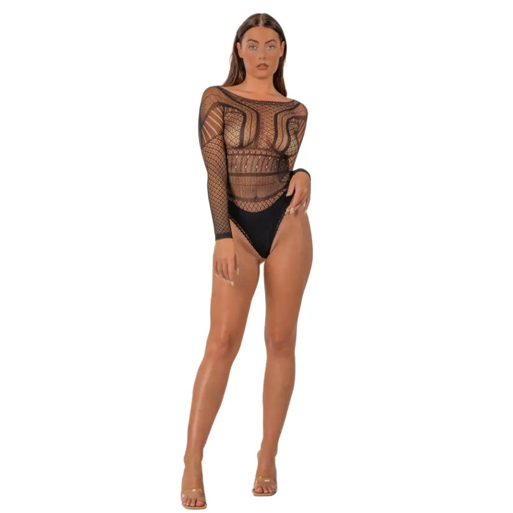 Lace by Lj Seamless Long Sleeved Bodysuit Black - Save 25% - Sale United Kingdom Stoke-on-trent