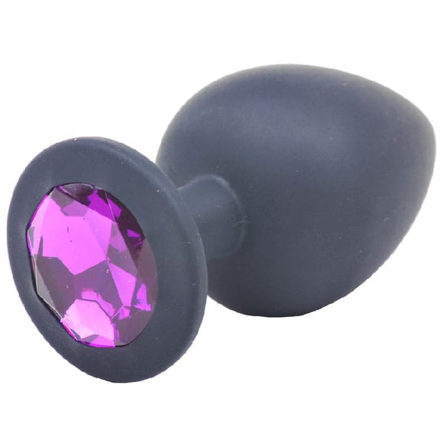 Large Black Jewelled Silicone Butt Plug - Save 25% - Sale