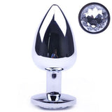 Large Metal Anal Plug with Clear Crystal - Save 30% - Sale