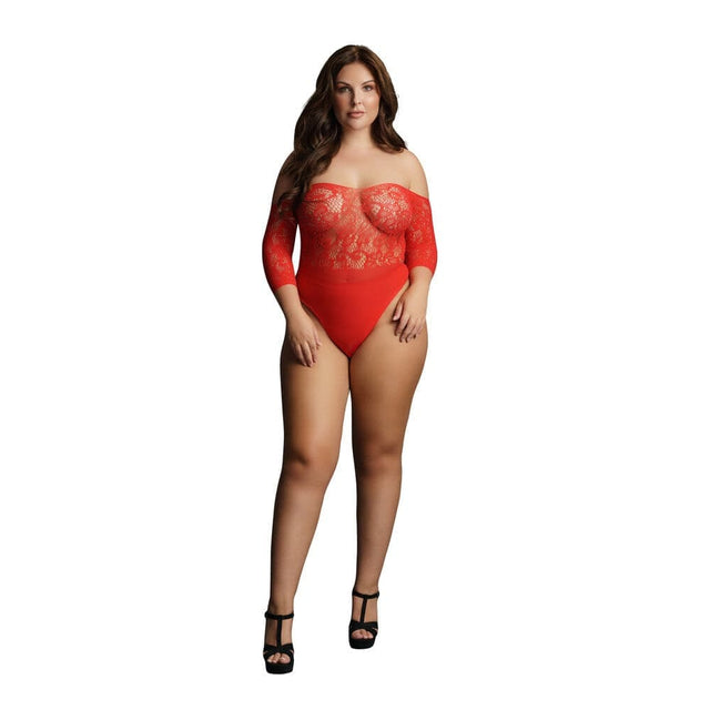 Le Desir Crotchless Rhinestone Teddy Red Uk 14 to 20 - Save 30% - Sale