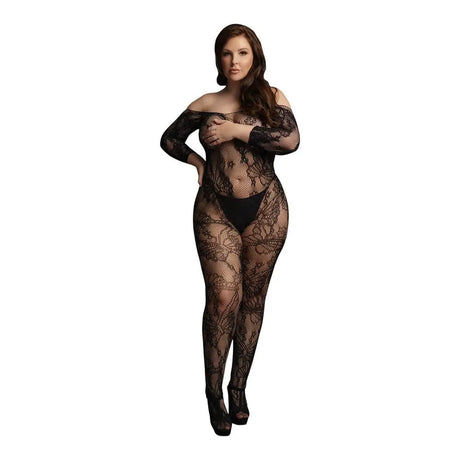 Le Desir Lace Sleeved Bodystocking Uk 14 to 20 - Save 30% - Uk - Fast Shipping - Sale United Kingdom Stoke-on-trent