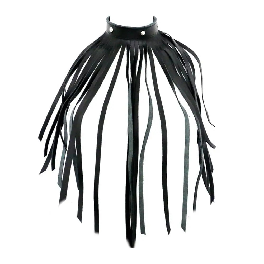 Leather Fringe Necklace Collar - Save 30% - Fast Shipping - Sale United Kingdom Stoke-on-trent