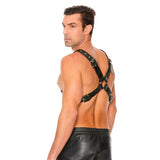 Leather Harness with Large Buckle one Size - one - Fast Shipping - Bondage & Fetish United Kingdom Stoke-on-trent
