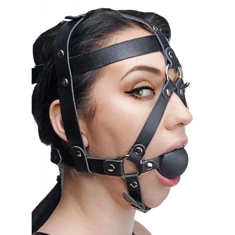 Leather Head Harness with Ball Gag - Save 25% - Fast Shipping - Sale United Kingdom Stoke-on-trent
