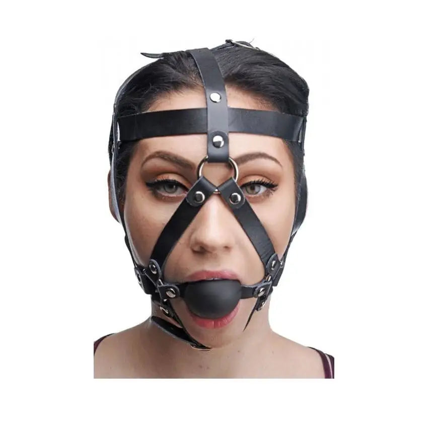 Leather Head Harness with Ball Gag - Save 25% - Fast Shipping - Sale United Kingdom Stoke-on-trent