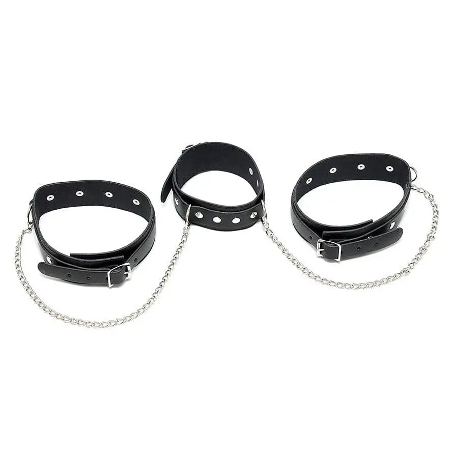 Leather Neck and Leg Chain Cuffs - Save 30% - and - Fast Shipping - Sale United Kingdom Stoke-on-trent
