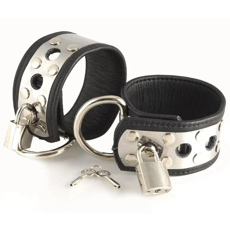 Leather Wrist Cuffs with Metal and Padlocks - Save 30% - with and - Fast Shipping - Sale United Kingdom Stoke-on-trent