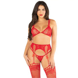 Leg Avenue Bra Top String and Garter Belt Stockings Red - Save 10% - Sale United Kingdom Stoke-on-trent