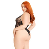 Leg Avenue Floral Lace Deep v Teddy Plus Size v Fast Shipping Sexy Lingerie United Kingdom Stoke on Trent