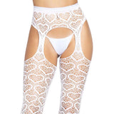 Leg Avenue Heart Net Suspender Tights White Fast Shipping Sexy Stockings Hold Ups & United Kingdom Stoke on Trent