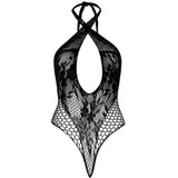 Leg Avenue Lace and Net Halter Teddy - Save 20% - Sale