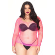 Leg Avenue Net Long Sleeved Shirt Plus Size Uk 18 to 22 - Save 30% - Sale