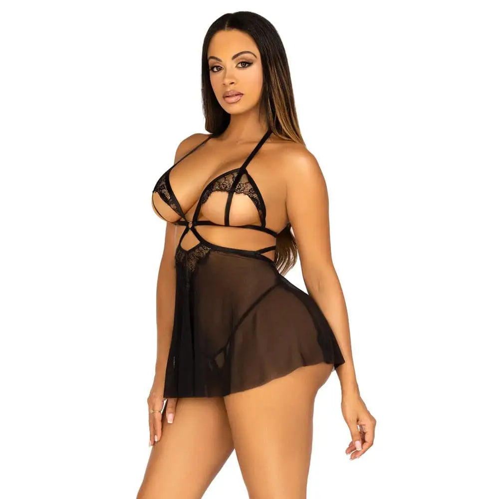 Leg Avenue Open Cup Babydoll and Panty - and - Fast Shipping - Sale United Kingdom Stoke-on-trent
