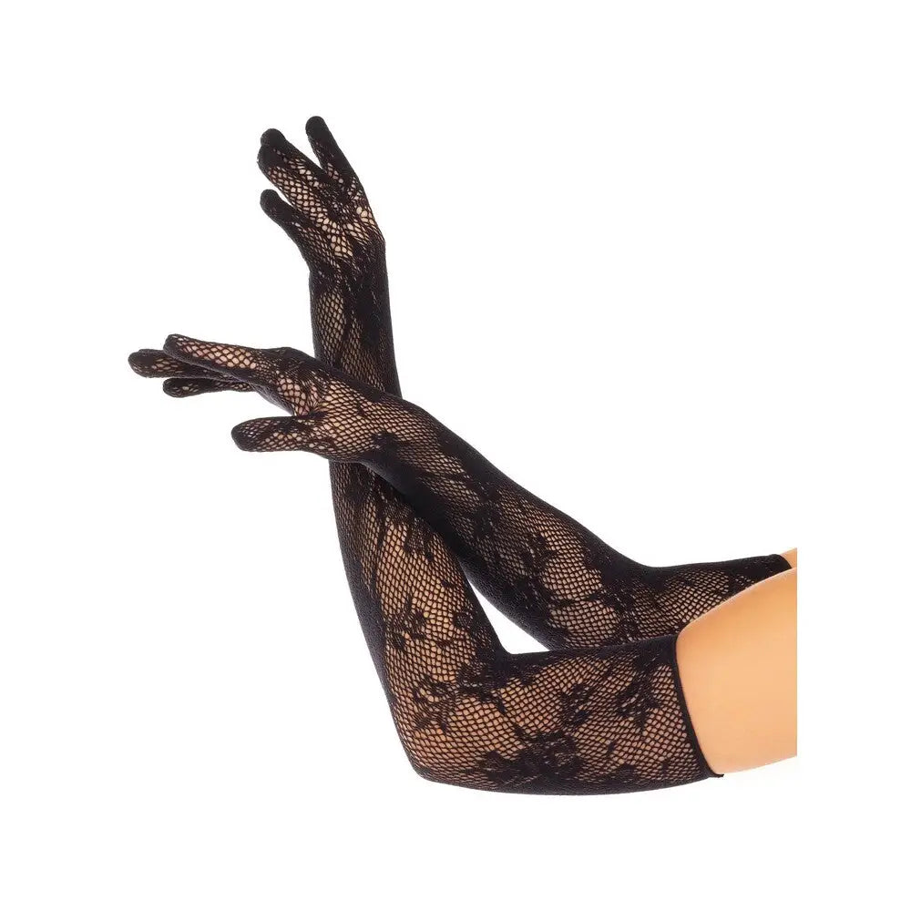 Leg Avenue Opera Floral Gloves Black - Save 25% - Fast Shipping - Sale United Kingdom Stoke-on-trent