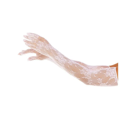 Leg Avenue Opera Floral Gloves White - Save 25% - Fast Shipping - Sale United Kingdom Stoke-on-trent
