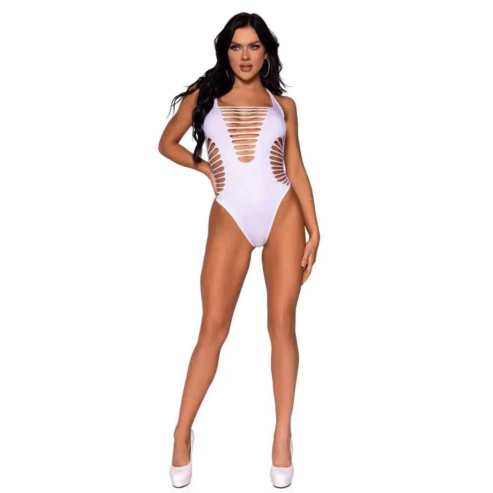 Leg Avenue Racer Back Thong Body White Uk 6 to 12 - Save 30% - Uk - Fast Shipping - Sale United Kingdom Stoke-on-trent