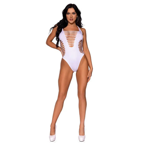 Leg Avenue Racer Back Thong Body White Uk 6 to 12 - Save 30% - Uk - Fast Shipping - Sale United Kingdom Stoke-on-trent