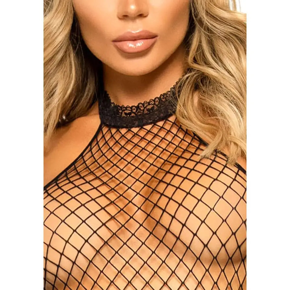 Leg Avenue Racer Neck Bodystocking Black Uk 6 to 12 - Save 20% - Uk - Fast - Sale United Kingdom Stoke-on-trent